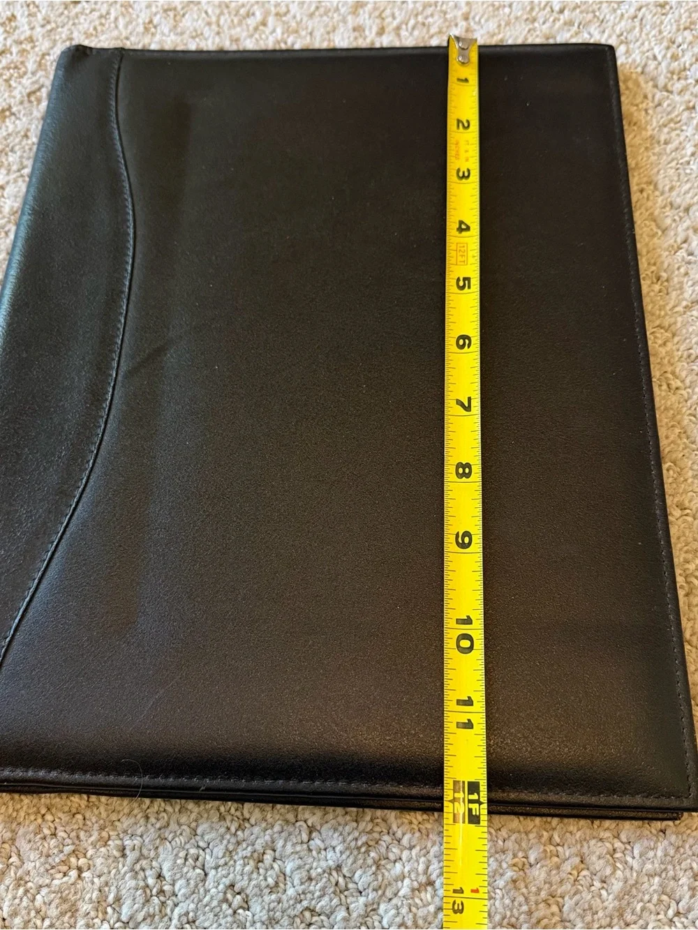 Belle Cadeaux Black Leather Padfolio Portfolio Journal Writing Pad Cover USA